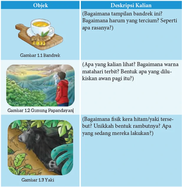 Jawaban Mendeskripsikan Gambar Secara Lisan